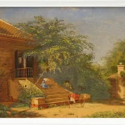 Christen Købke – Die Gartentreppe führt zum Maler Chris 1844 | Giclée Kunstdruck gerahmt