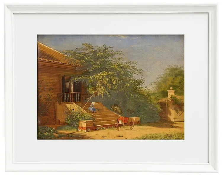 Christen Købke – Die Gartentreppe führt zum Maler Chris 1844 | Giclée Kunstdruck gerahmt
