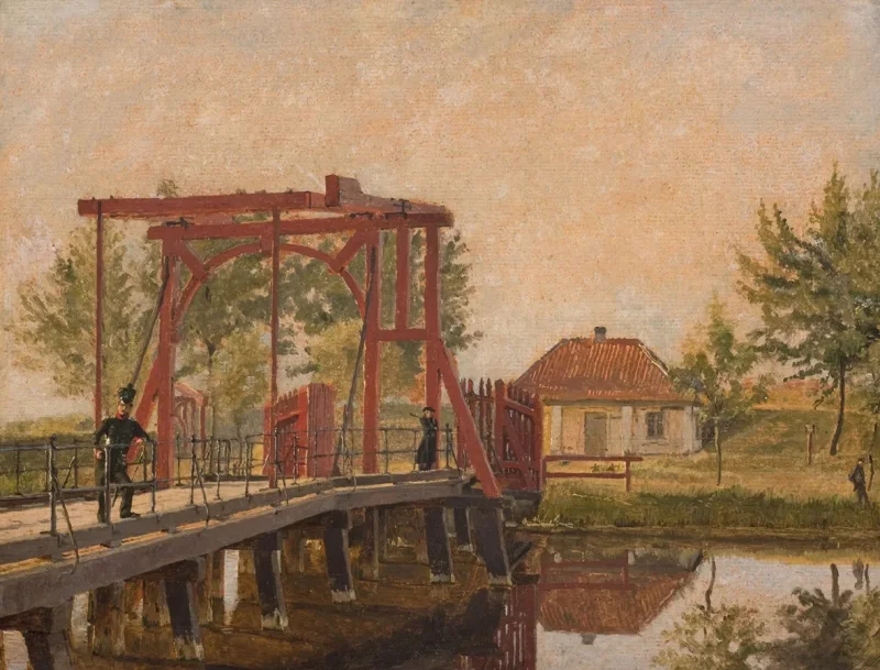 Christen Købke – Die nördliche Zugbrücke zur Zitadelle in Kopenhagen 1835 | Giclée Kunstdruck gerahmt