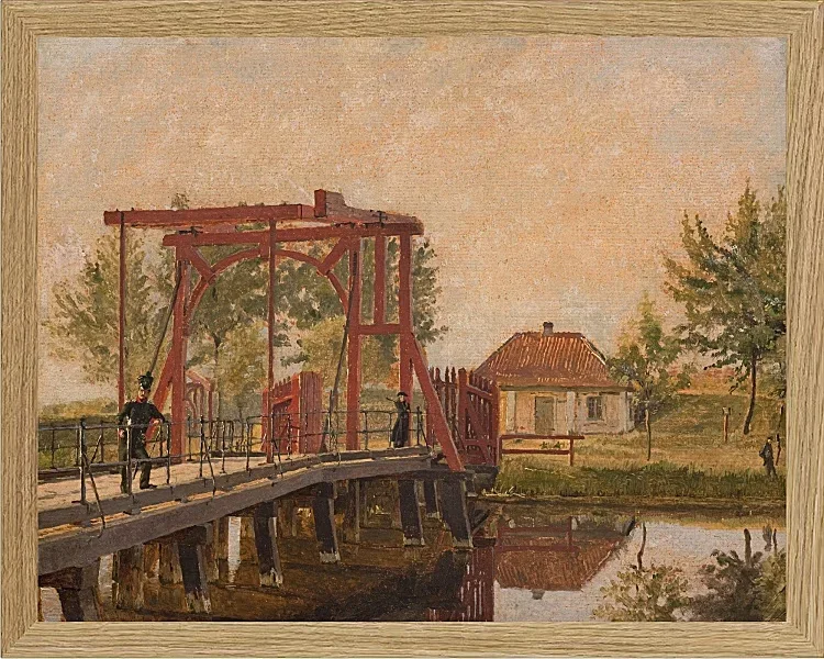Christen Købke – Die nördliche Zugbrücke zur Zitadelle in Kopenhagen 1835 | Giclée Kunstdruck gerahmt