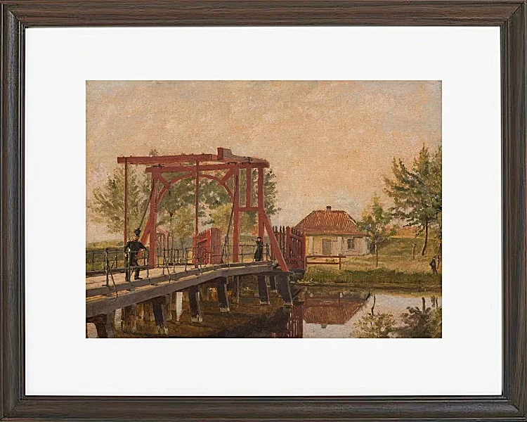 Christen Købke – Die nördliche Zugbrücke zur Zitadelle in Kopenhagen 1835 | Giclée Kunstdruck gerahmt