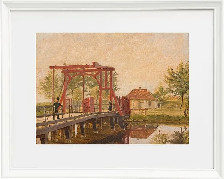 Christen Købke – Die nördliche Zugbrücke zur Zitadelle in Kopenhagen 1835 | Giclée Kunstdruck gerahmt