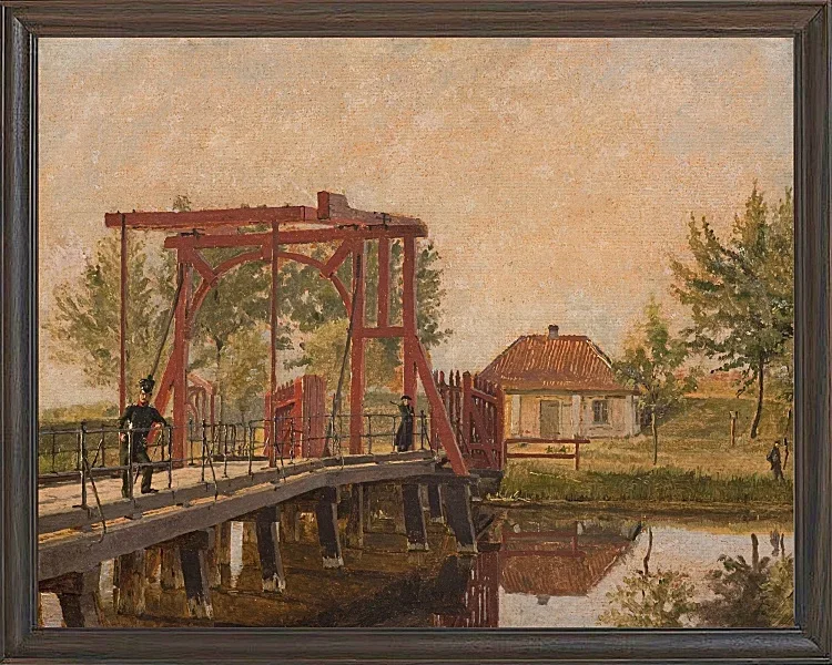 Christen Købke – Die nördliche Zugbrücke zur Zitadelle in Kopenhagen 1835 | Giclée Kunstdruck gerahmt