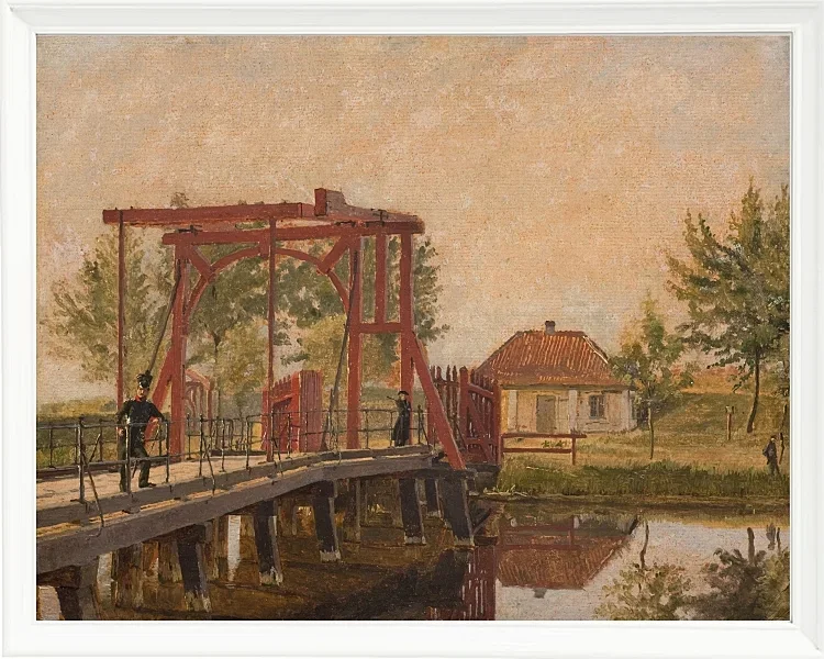 Christen Købke – Die nördliche Zugbrücke zur Zitadelle in Kopenhagen 1835 | Giclée Kunstdruck gerahmt