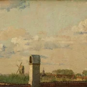 Christen Købke | Blick aus einem Fenster im Toldbodvej auf die Zitadelle in Kopenhagen – 1833 | Gerahmter Kunstdruck | Goldenes Zeitalter Dänemark | formida