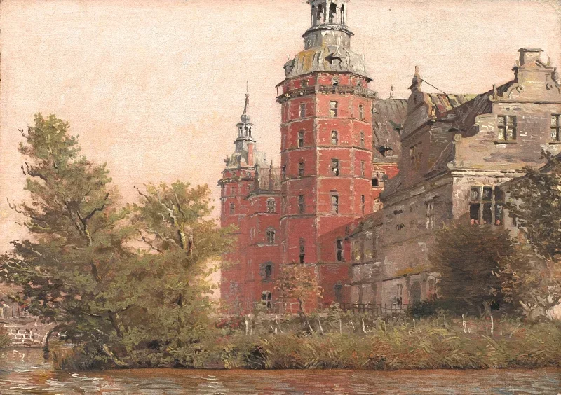 Christen Købke | Frederiksborg Slot set fra nordvest - 1835 | Indrammet kunsttryk | Danmarks Guldalder | formida