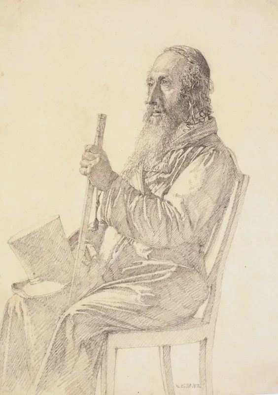Christen Købke | Porträt eines alten polnischen Juden -1833 | Gerahmter Kunstdruck | Goldenes Zeitalter Dänemark | formida