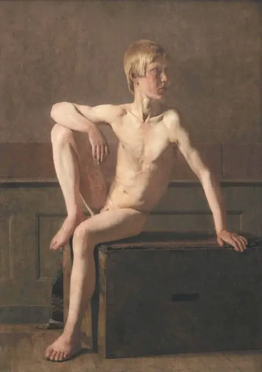 Christen Købke | Siddende dreng - 1833 | Indrammet kunsttryk | Danmarks Guldalder | formida
