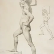 Christen Købke | Studie af en mandlig nøgenmodel - 1832 | Indrammet kunsttryk | Danmarks Guldalder | formida
