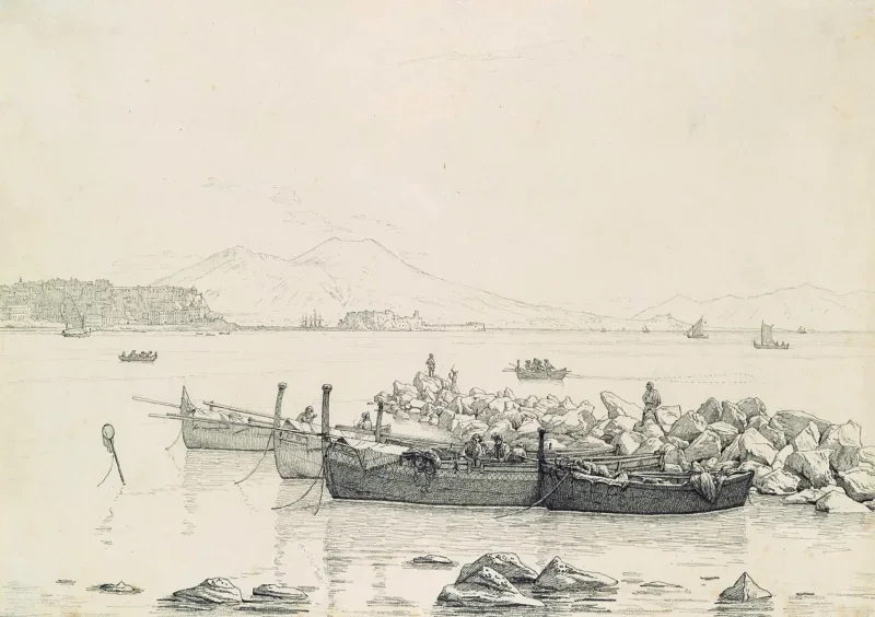 Christen Købke | Napolibugten – 1843 | Indrammet kunsttryk | Danmarks Guldalder | formida