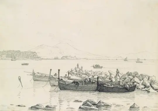 Christen Købke | Die Bucht von Neapel – 1843 | Gerahmter Kunstdruck | Goldenes Zeitalter Dänemark | formida