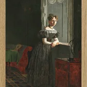 Christen Købke – Porträt der Schwester des Künstlers Conradine Købke 1830 | Giclée Kunstdruck gerahmt