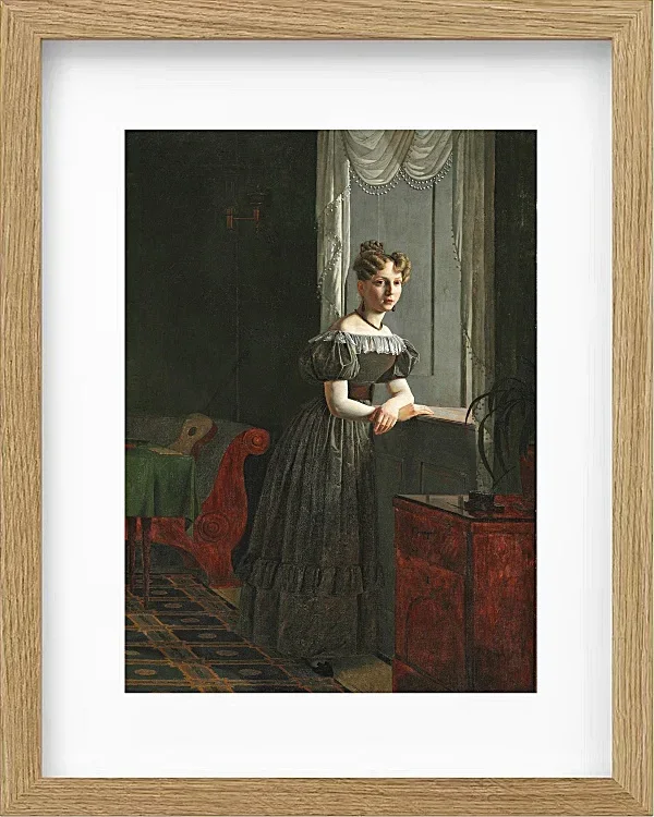 Christen Købke – Porträt der Schwester des Künstlers Conradine Købke 1830 | Giclée Kunstdruck gerahmt