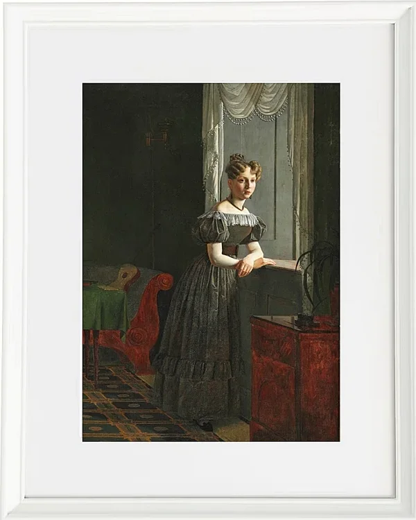 Christen Købke – Porträt der Schwester des Künstlers Conradine Købke 1830 | Giclée Kunstdruck gerahmt