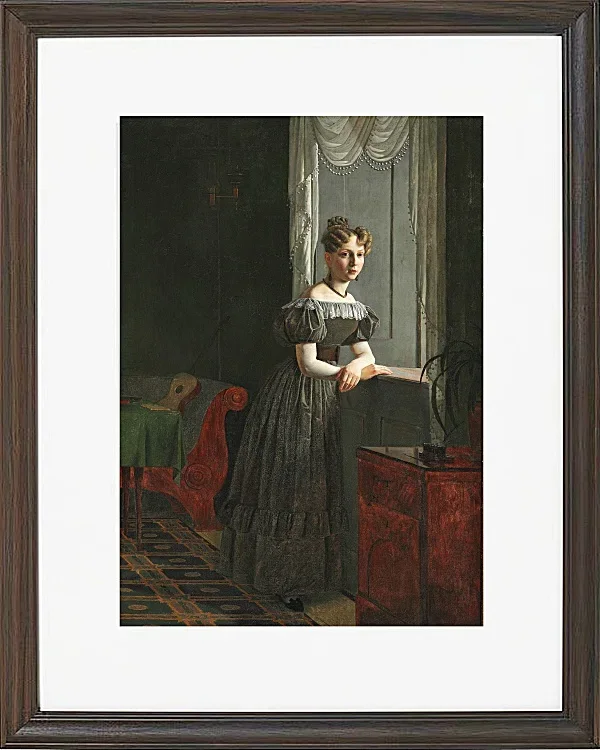 Christen Købke – Porträt der Schwester des Künstlers Conradine Købke 1830 | Giclée Kunstdruck gerahmt