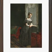 Christen Købke – Porträt der Schwester des Künstlers Conradine Købke 1830 | Giclée Kunstdruck gerahmt