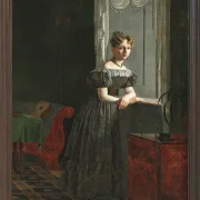 Christen Købke – Porträt der Schwester des Künstlers Conradine Købke 1830 | Giclée Kunstdruck gerahmt