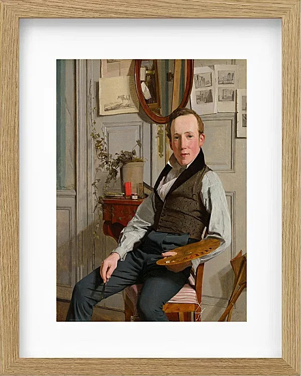 Christen Købke – Porträt von Frederik Sødring 1832 | Giclée Kunstdruck gerahmt
