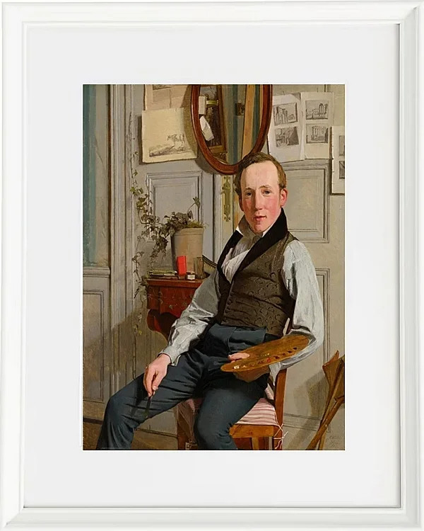 Christen Købke – Porträt von Frederik Sødring 1832 | Giclée Kunstdruck gerahmt