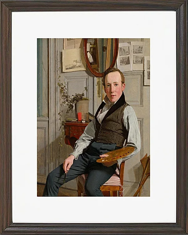 Christen Købke – Porträt von Frederik Sødring 1832 | Giclée Kunstdruck gerahmt