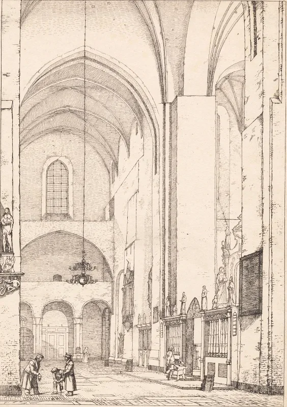 Christen Købke | Interiør af Aarhus Domkirke - 1831 | Indrammet kunsttryk | Danmarks Guldalder | formida