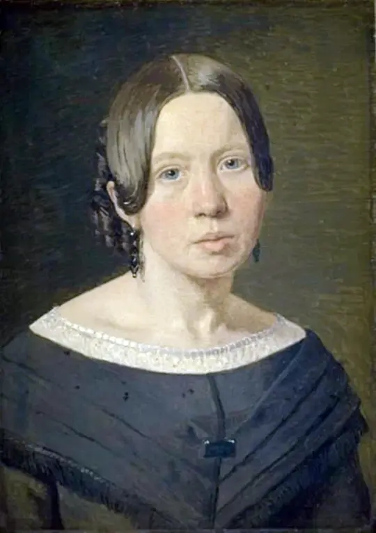 Christen Købke | Svigerinde til kunstneren Johanne Elisabeth Købke - 1842 | Indrammet kunsttryk | Danmarks Guldalder | formida