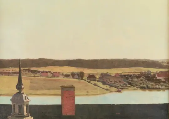 Christen Købke | Tagryg på Frederiksborg Slot - 1832 | Indrammet kunsttryk | Danmarks Guldalder | formida