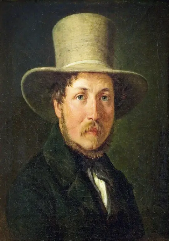 Christen Købke | Maleren Christen Købke - 1839 | Indrammet kunsttryk | Danmarks Guldalder | formida