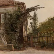 Christen Købke | Die Gartentreppe führt zum Atelier des Künstlers am Blegdammen – 1841 | Gerahmter Kunstdruck | Goldenes Zeitalter Dänemark | formida