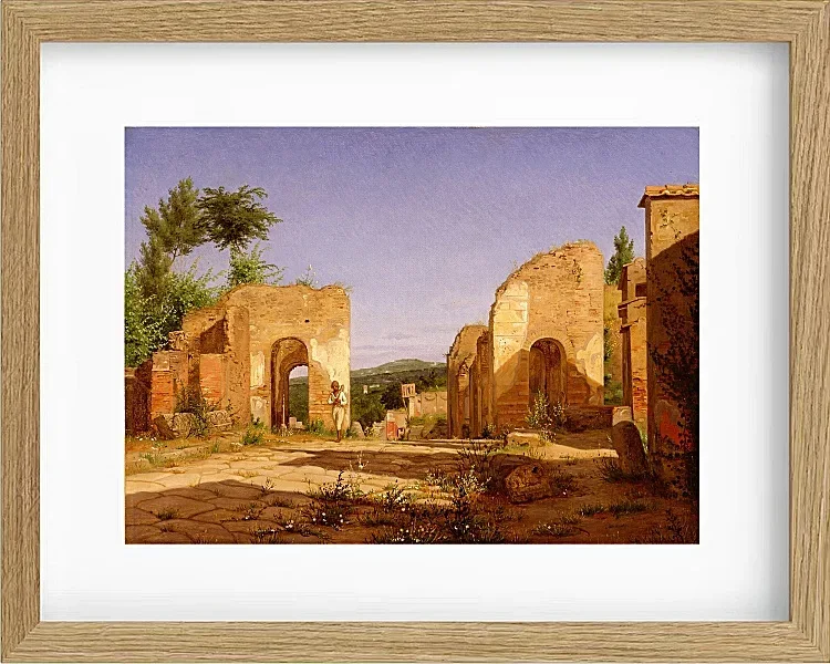 Christen Købke – Tor in der Via Sepulcralis in Pompeji 1846 | Giclée Kunstdruck gerahmt