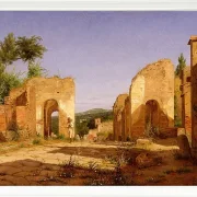 Christen Købke – Tor in der Via Sepulcralis in Pompeji 1846 | Giclée Kunstdruck gerahmt