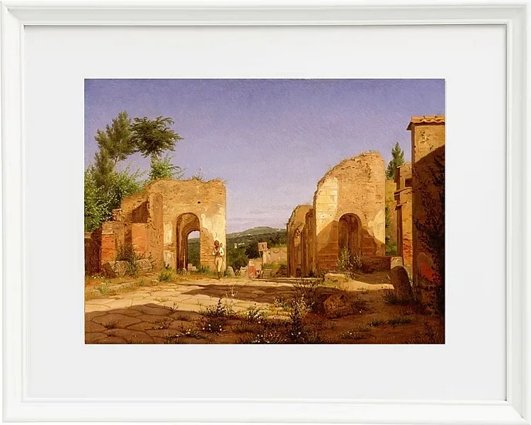 Christen Købke – Tor in der Via Sepulcralis in Pompeji 1846 | Giclée Kunstdruck gerahmt