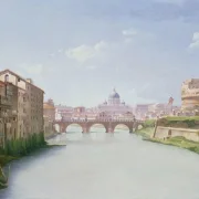 Christoffer W. Eckersberg | Ponte og Castel Sant'Angelo i Rom - 1814 | Indrammet kunsttryk | Danmarks Guldalder | formida