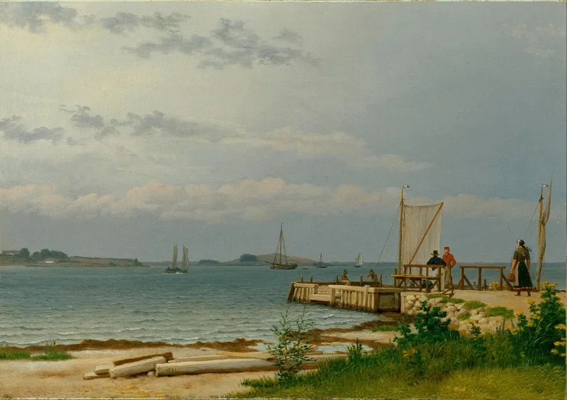 Christoffer W. Eckersberg | Mole ved Kallehave - 1831 | Indrammet kunsttryk | Danmarks Guldalder | formida