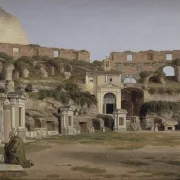 Christoffer W. Eckersberg | Udsigt over det indre af Colosseum - 1816 | Indrammet kunsttryk | Danmarks Guldalder | formida