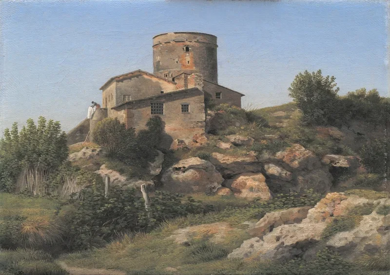 Christoffer W. Eckersberg | Ein Gebäude in der Nähe des Tor di Quinto - 1815 | Gerahmter Kunstdruck | Goldenes Zeitalter Dänemark | formida