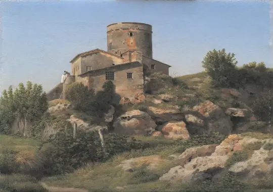 Christoffer W. Eckersberg | Ein Gebäude in der Nähe des Tor di Quinto - 1815 | Gerahmter Kunstdruck | Goldenes Zeitalter Dänemark | formida