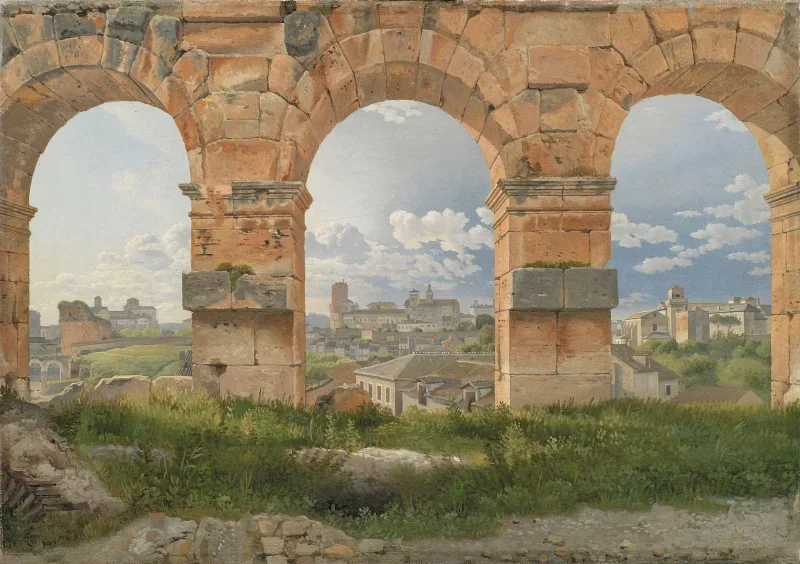 Christoffer W. Eckersberg | Blick durch drei der nordwestlichen Bögen - 1816 | Gerahmter Kunstdruck | Goldenes Zeitalter Dänemark | formida