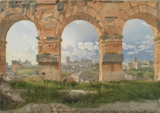 Christoffer W. Eckersberg | Blick durch drei der nordwestlichen Bögen - 1816 | Gerahmter Kunstdruck | Goldenes Zeitalter Dänemark | formida