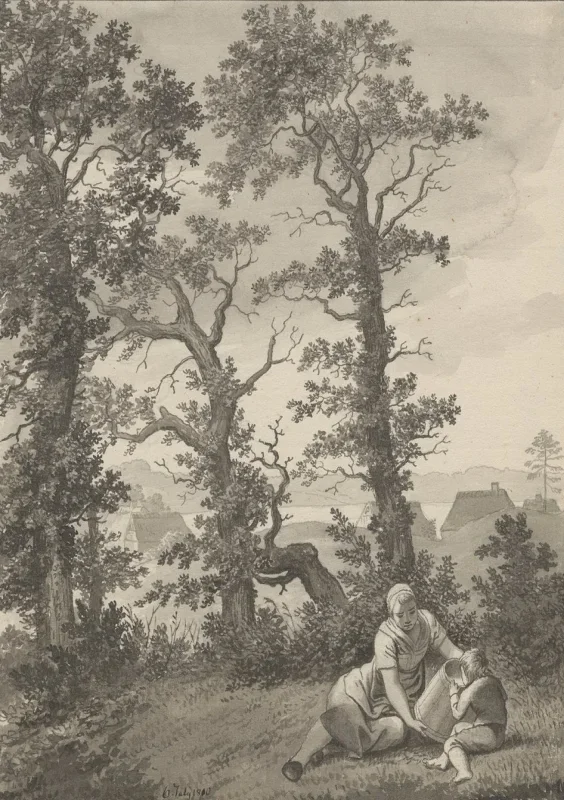 Christoffer W. Eckersberg | Aus der Gegend um Skjoldenæsholm - 1810 | Gerahmter Kunstdruck | Goldenes Zeitalter Dänemark | formida