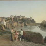 Christoffer W. Eckersberg | Tiberen mod Aventin-højen i Rom – 1815 | Indrammet kunsttryk | Danmarks Guldalder | formida