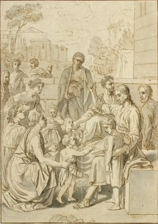 Christoffer W. Eckersberg | Christus und die kleinen Kinder - 1813 | Gerahmter Kunstdruck | Goldenes Zeitalter Dänemark | formida