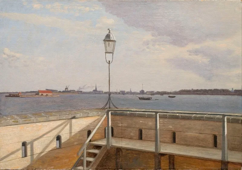 Christoffer W. Eckersberg | Blick von der Trekroner-Batterie – 1836 | Gerahmter Kunstdruck | Goldenes Zeitalter Dänemark | formida