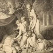 Christoffer W. Eckersberg | Silenus vækkes af Bacchantes - 1853 | Indrammet kunsttryk | Danmarks Guldalder | formida