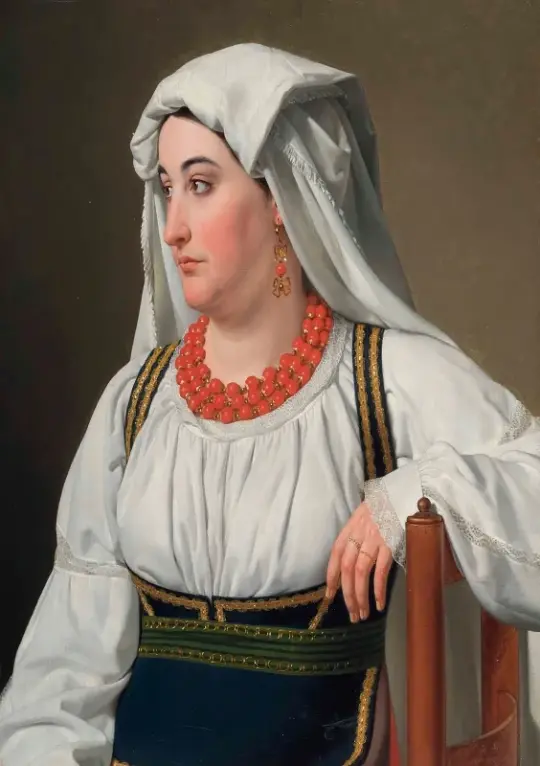 Christoffer W. Eckersberg | Portræt af en romersk pige fra landet - 1816 | Indrammet kunsttryk | Danmarks Guldalder | formida