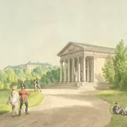 Christoffer W. Eckersberg | Frederiksberger Garten beim Schloss und dem Apis-Tempel - 1809 | Gerahmter Kunstdruck | Goldenes Zeitalter Dänemark | formida