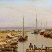 Christoffer W. Eckersberg | Dragør havn i Danmark - 1826 | Indrammet kunsttryk | Danmarks Guldalder | formida