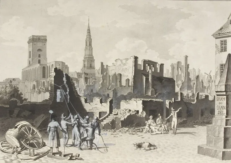 Christoffer W. Eckersberg | Gråbrødretorv im September - 1807 | Gerahmter Kunstdruck | Goldenes Zeitalter Dänemark | formida