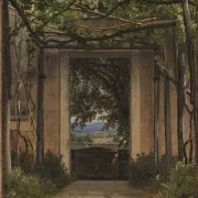 Christoffer W. Eckersberg | En pergola i Italien - 1814 | Indrammet kunsttryk | Danmarks Guldalder | formida