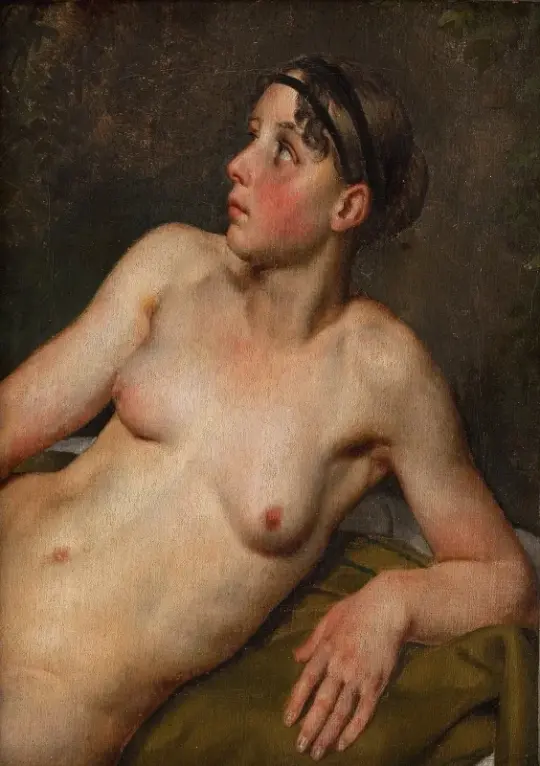 Christoffer W. Eckersberg | Liggende kvindelig nøgen - 1811 | Indrammet kunsttryk | Danmarks Guldalder | formida